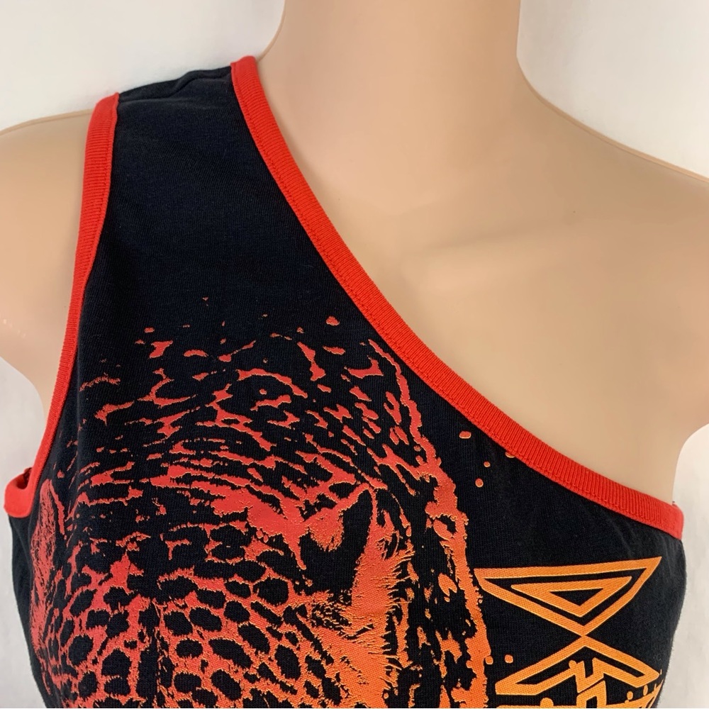 Def Leppard Cheetah Graphic One Shoulder Tee Various Sizes New With Tags - Picture 2 of 11